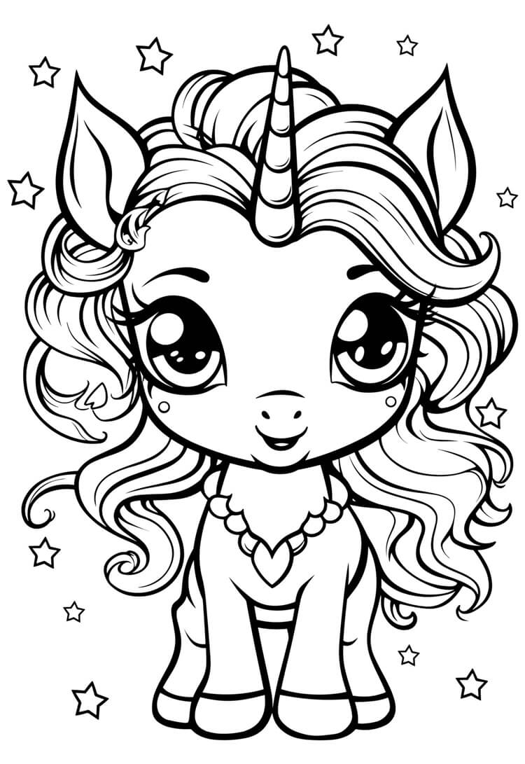 Desenho de Unicórnios para imprimir
