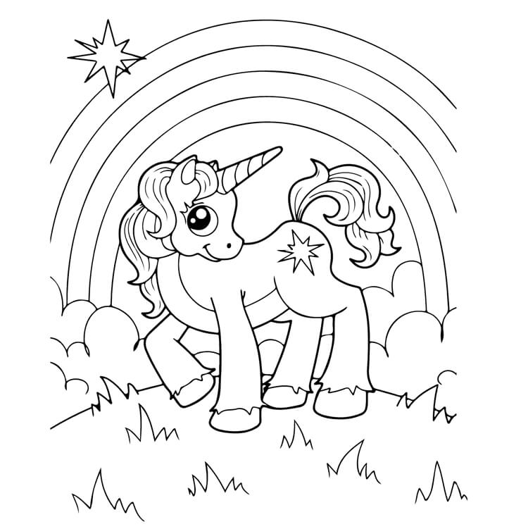 Desenho de Unicórnios para imprimir