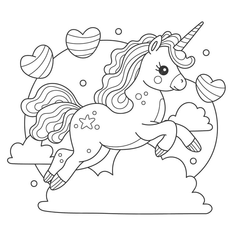 Desenho de Unicórnios para imprimir
