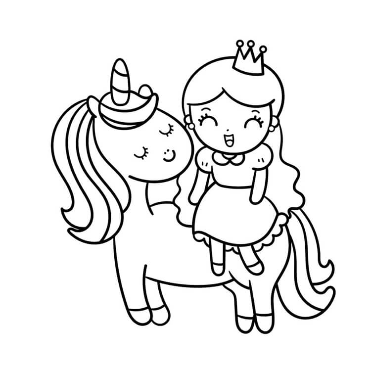 Desenho de Unicórnios para imprimir