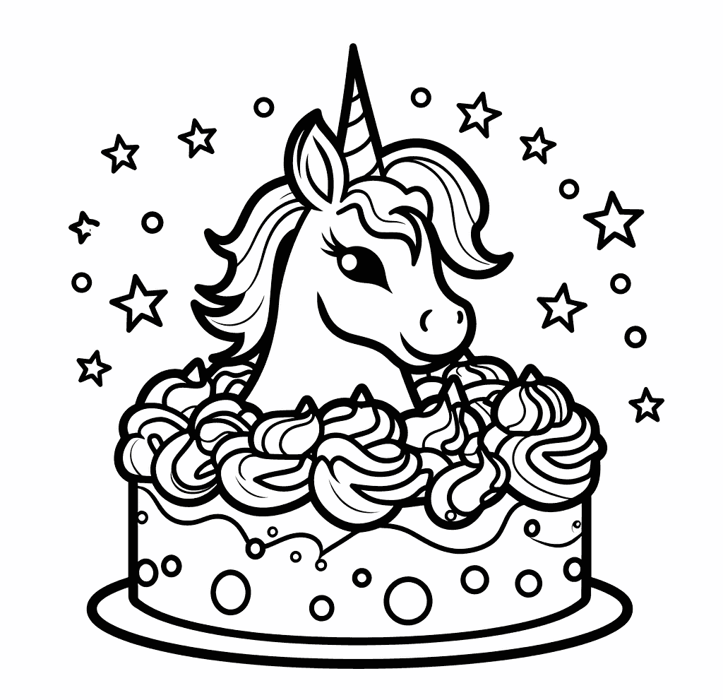 Desenho de Unicórnios para imprimir