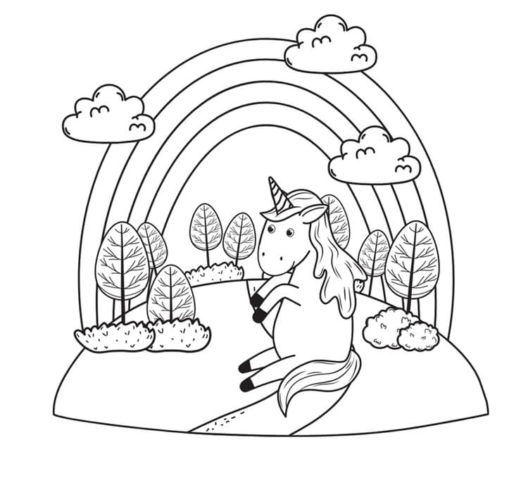 Desenho de Unicórnios para imprimir