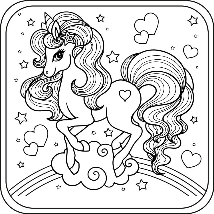 Desenho de Unicórnios para imprimir