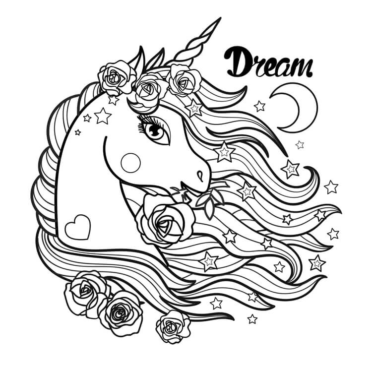 Desenho de Unicórnios para imprimir