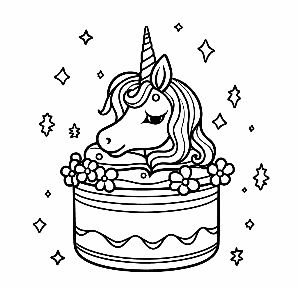 Desenho de Unicórnios para imprimir