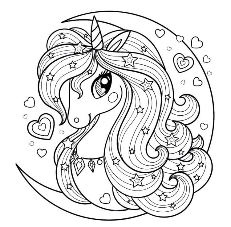 Desenho de Unicórnios para imprimir