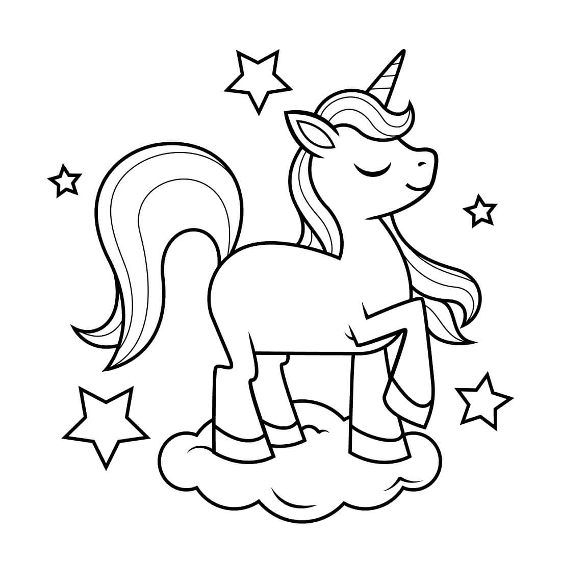 Desenho de Unicórnios para imprimir