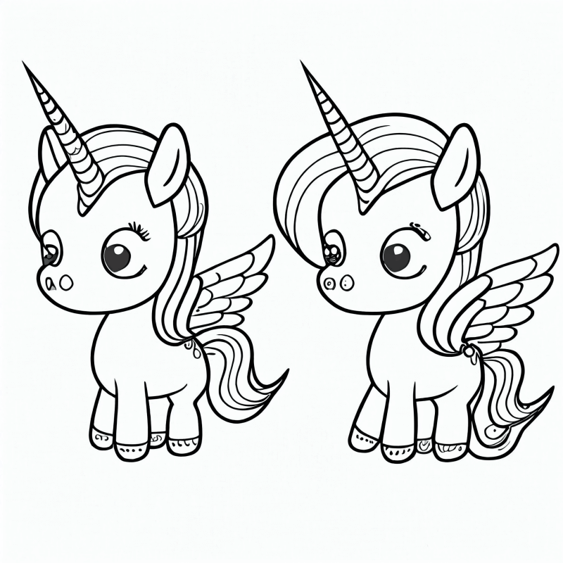 Desenho de Unicórnios para imprimir