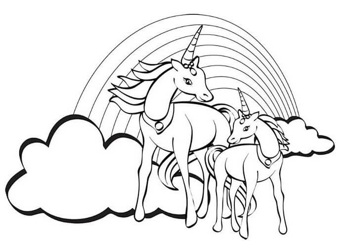 Desenho de Unicórnios para imprimir