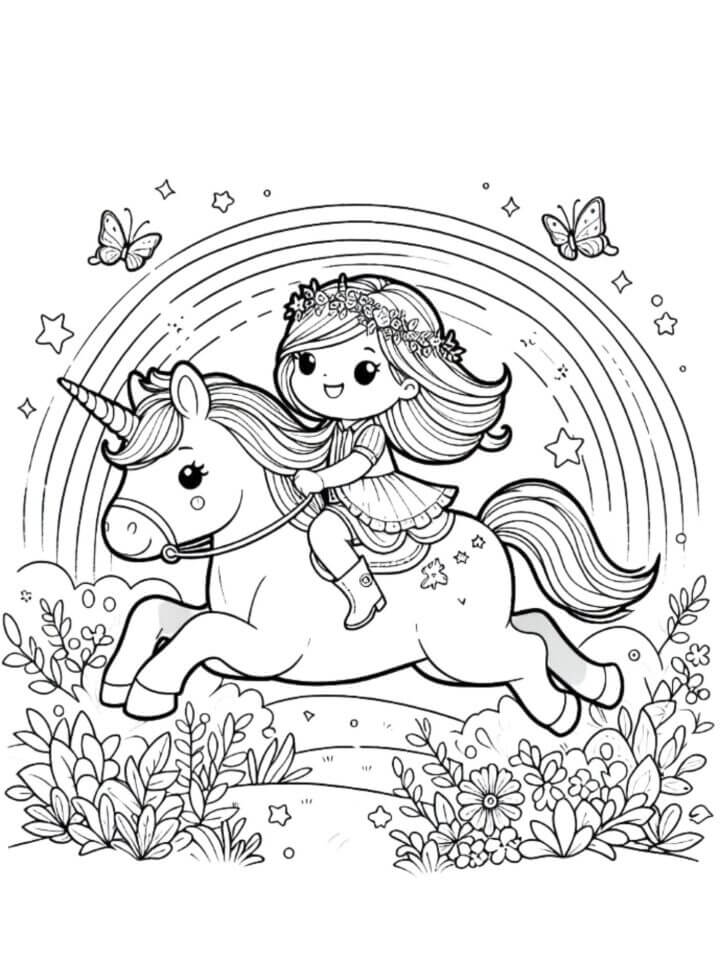Desenho de Unicórnios para imprimir