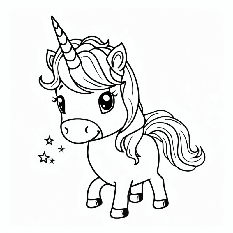 Desenho de Unicórnios para imprimir