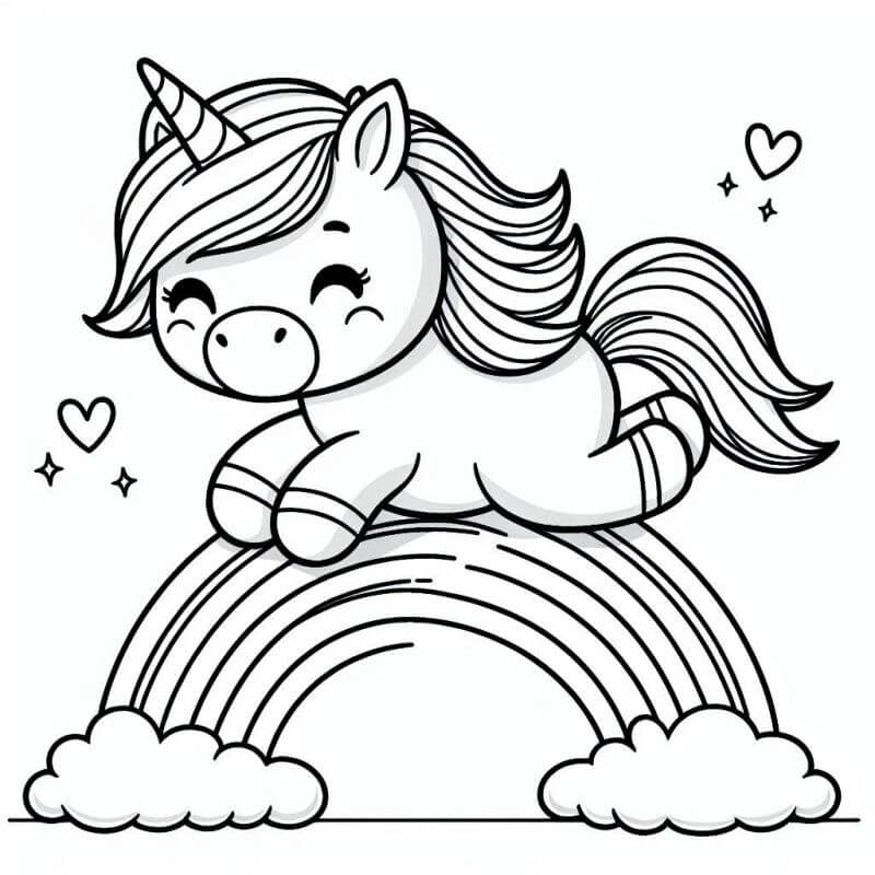 Desenho de Unicórnios para imprimir