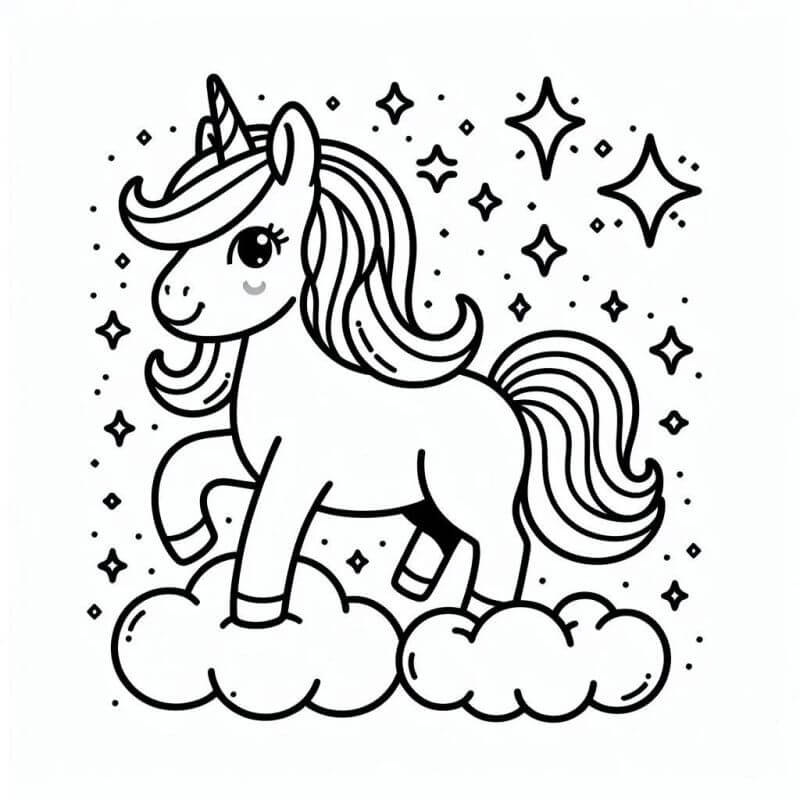 Desenho de Unicórnios para imprimir