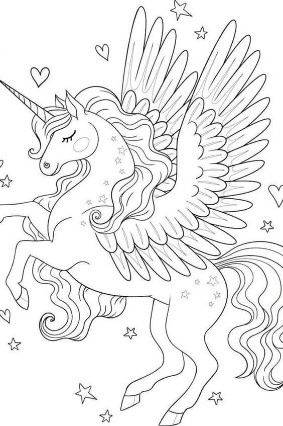 Desenho de Unicórnios para imprimir