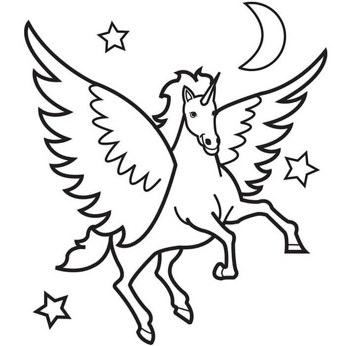 Desenho de Unicórnios para imprimir