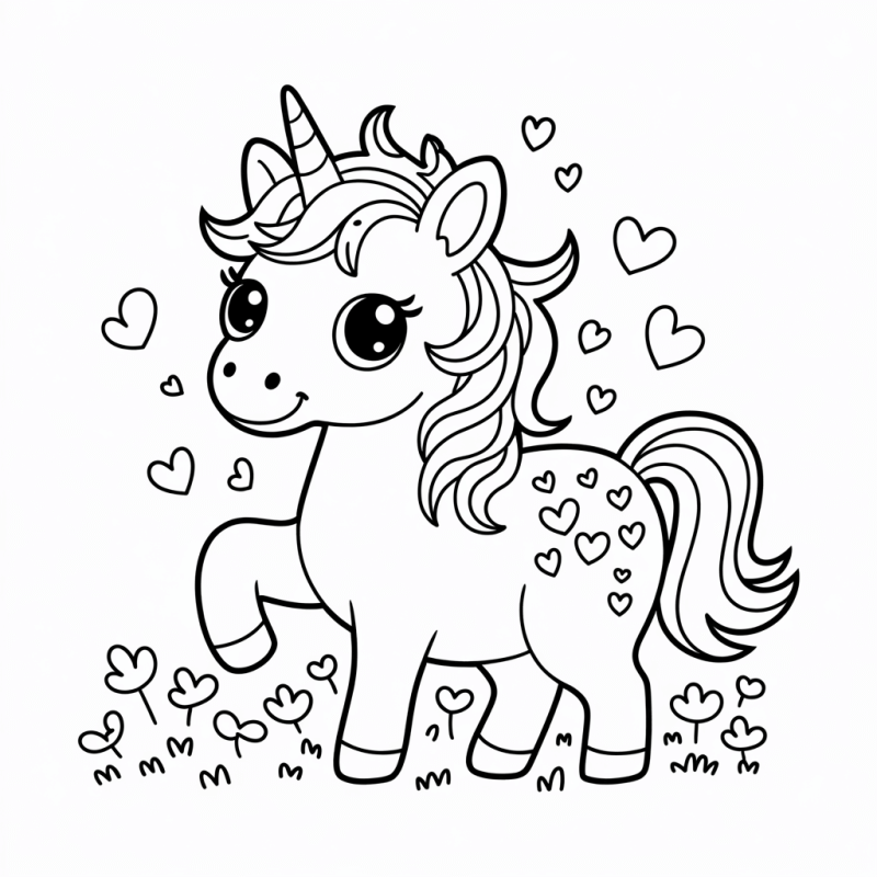 Desenho de Unicórnios para imprimir