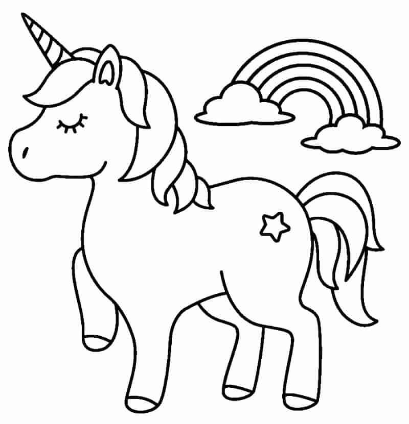 Desenho de Unicórnios para imprimir