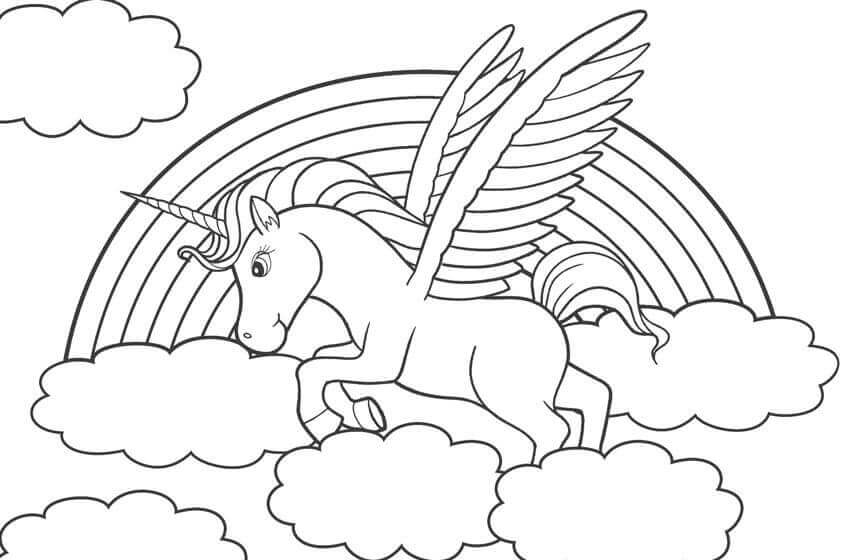 Desenho de Unicórnios para imprimir