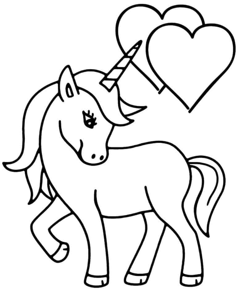 Desenho de Unicórnios para imprimir