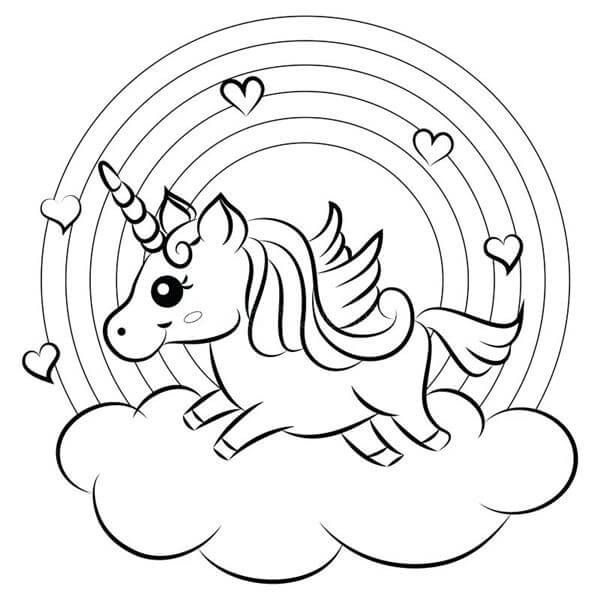 Desenho de Unicórnios para imprimir