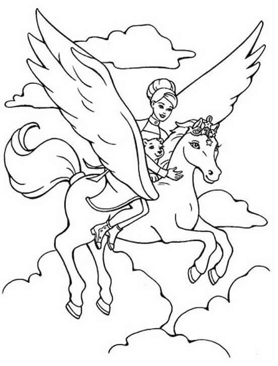 Desenho de Unicórnios para imprimir