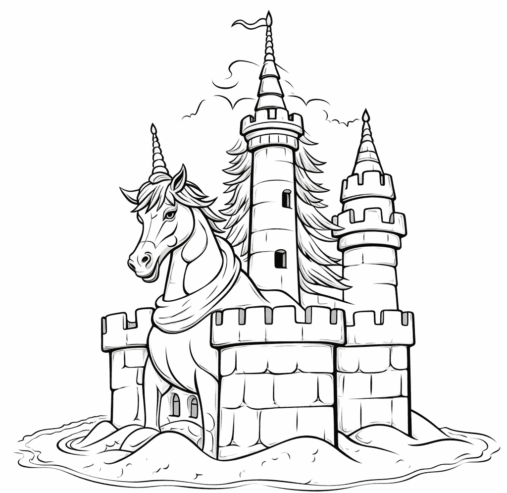 Desenho de Unicórnios para imprimir
