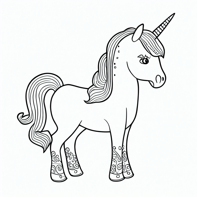 Desenho de Unicórnios para imprimir