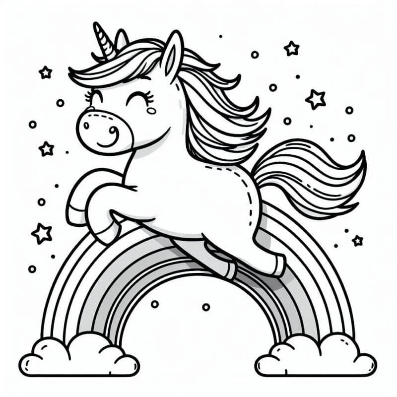 Desenho de Unicórnios para imprimir