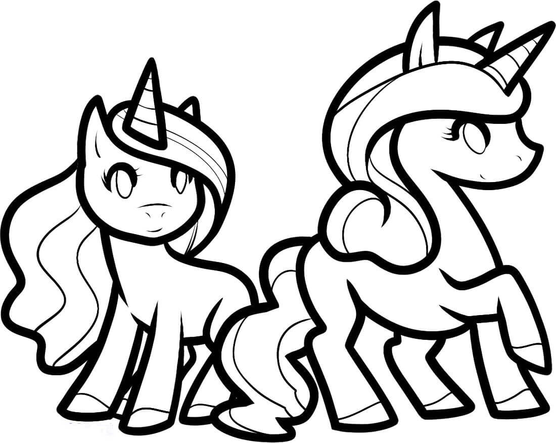 Desenho de Unicórnios para imprimir