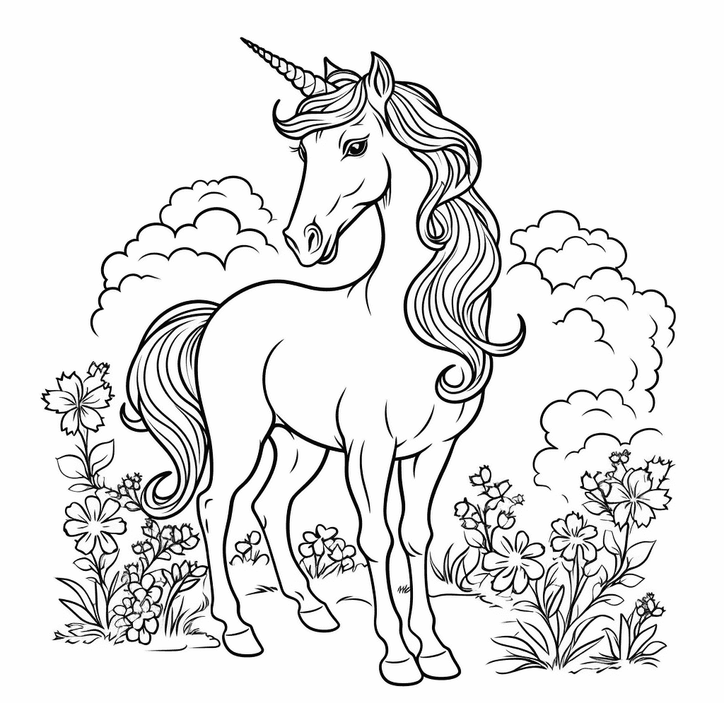 Desenho de Unicórnios para imprimir