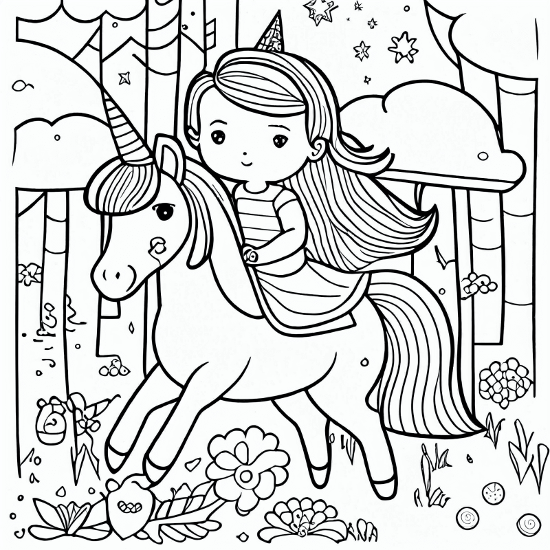 Desenho de Unicórnios para imprimir