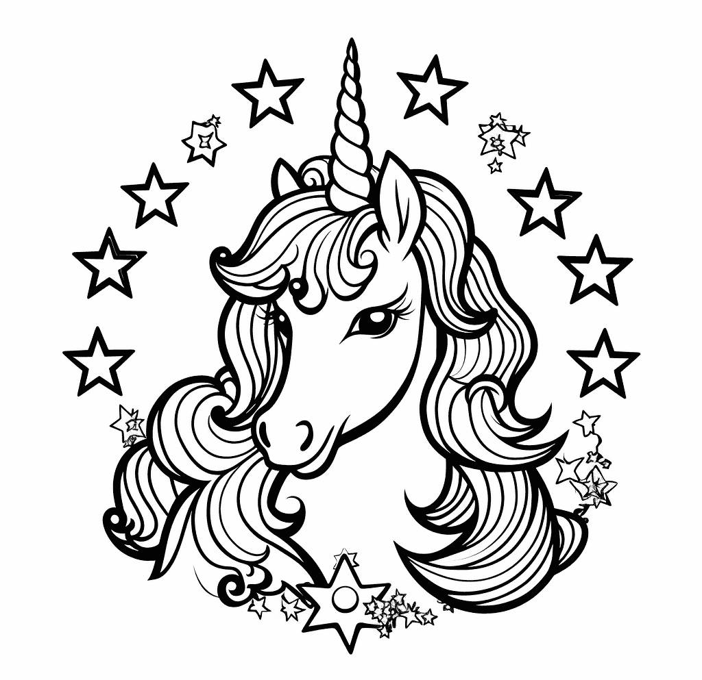 Desenho de Unicórnios para imprimir