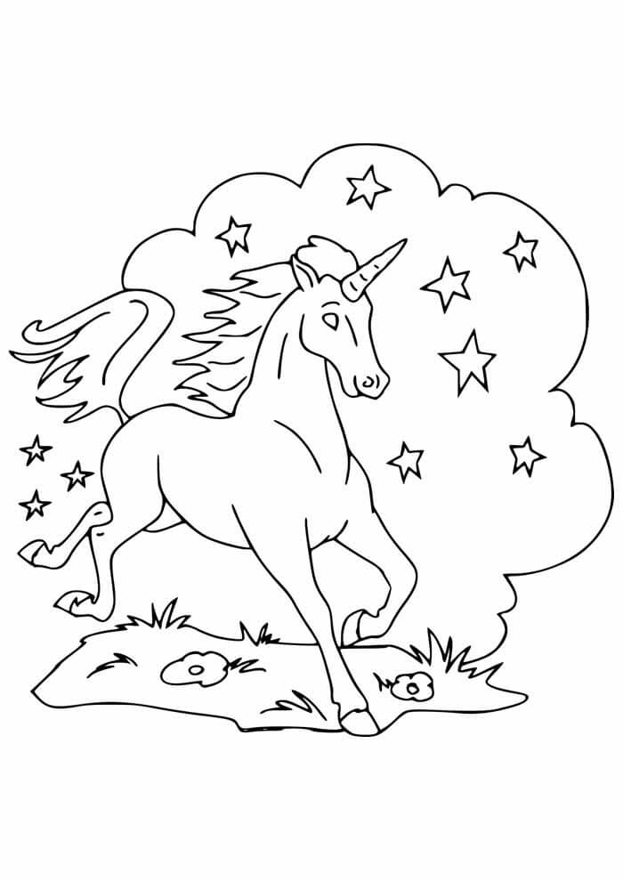 Desenho de Unicórnios para imprimir