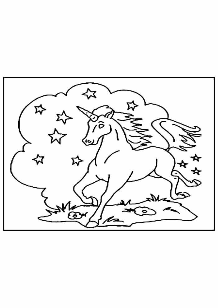 Desenho de Unicórnios para imprimir