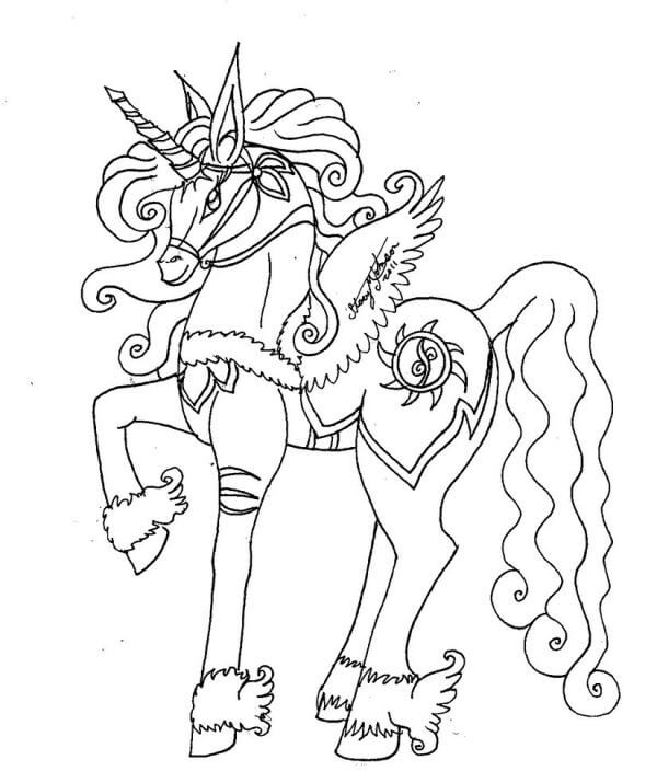 Desenho de Unicórnios para imprimir