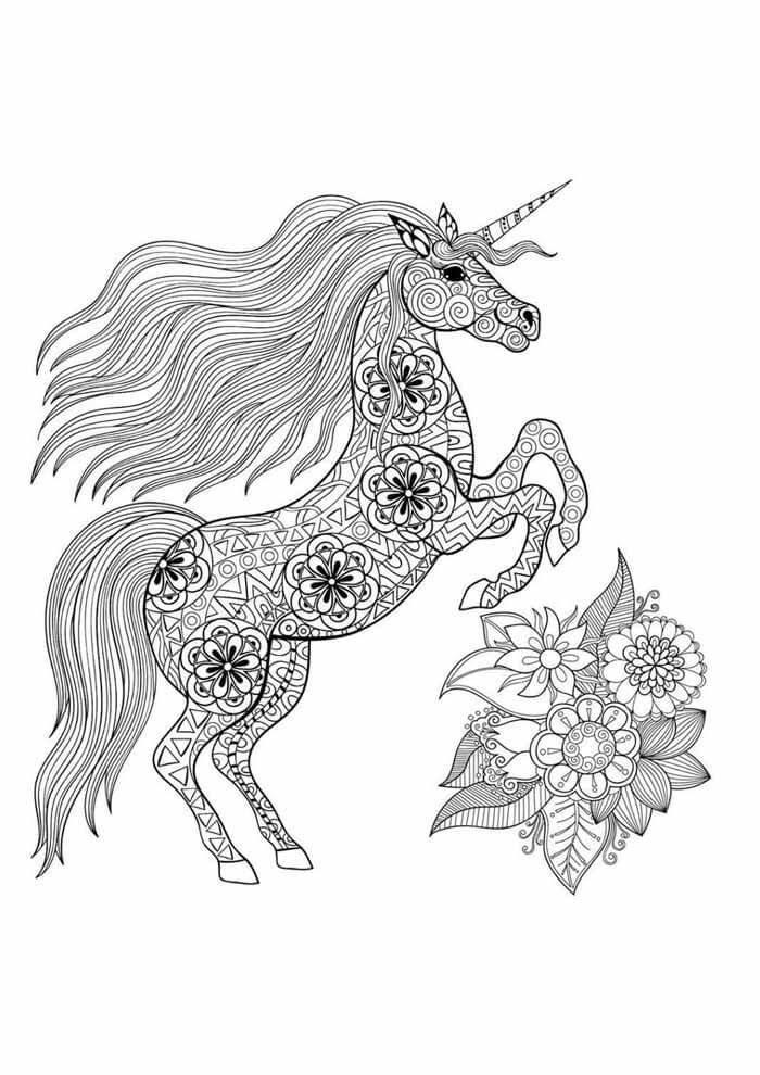 Desenho de Unicórnios para imprimir