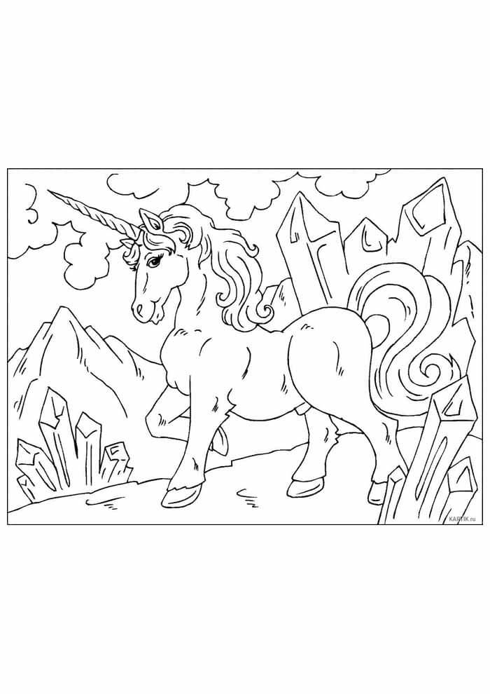 Desenho de Unicórnios para imprimir
