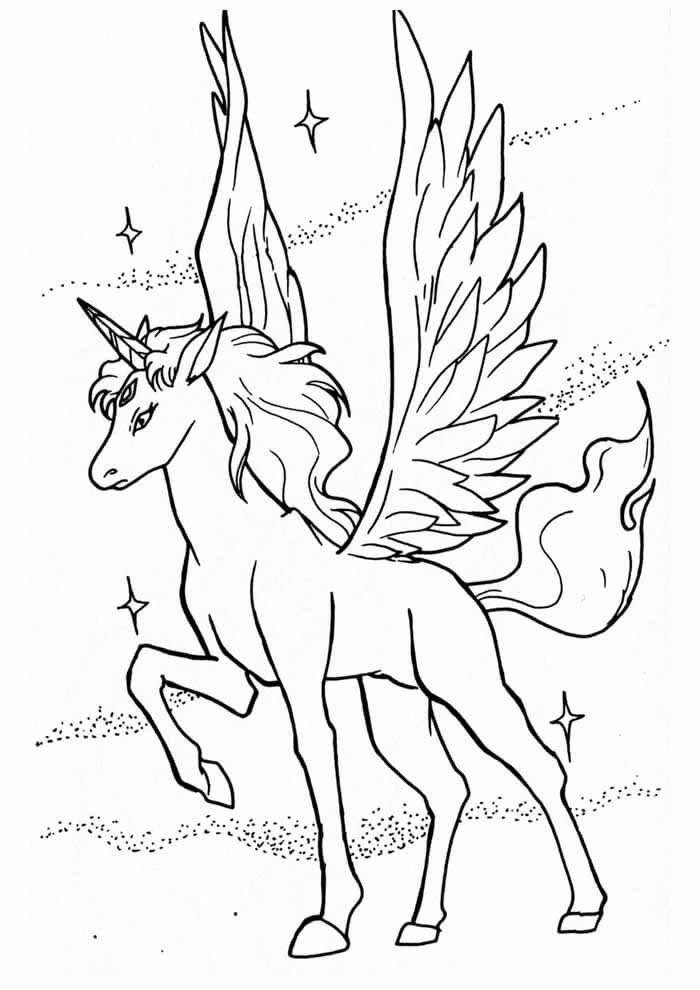 Desenho de Unicórnios para imprimir