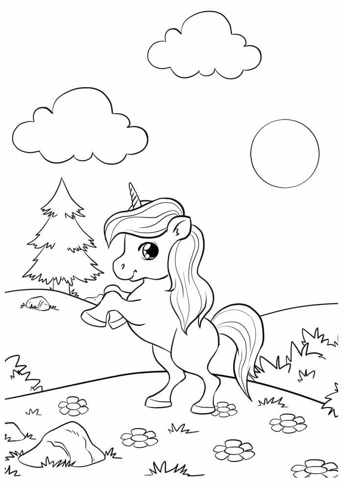 Desenho de Unicórnios para imprimir