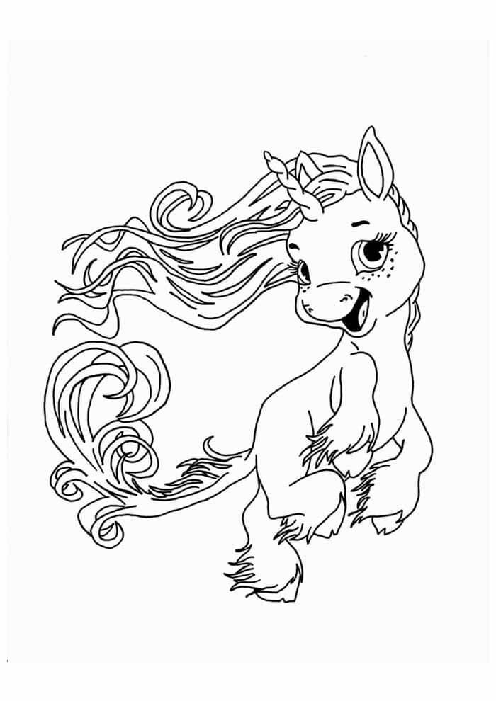 Desenho de Unicórnios para imprimir