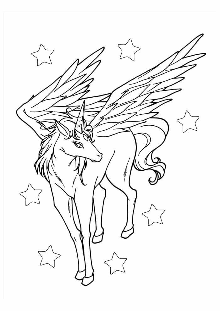 Desenho de Unicórnios para imprimir
