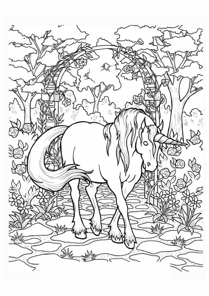 Desenho de Unicórnios para imprimir