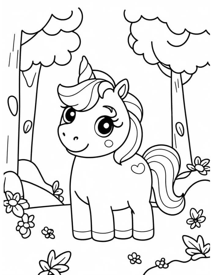 Desenho de Unicórnios para imprimir
