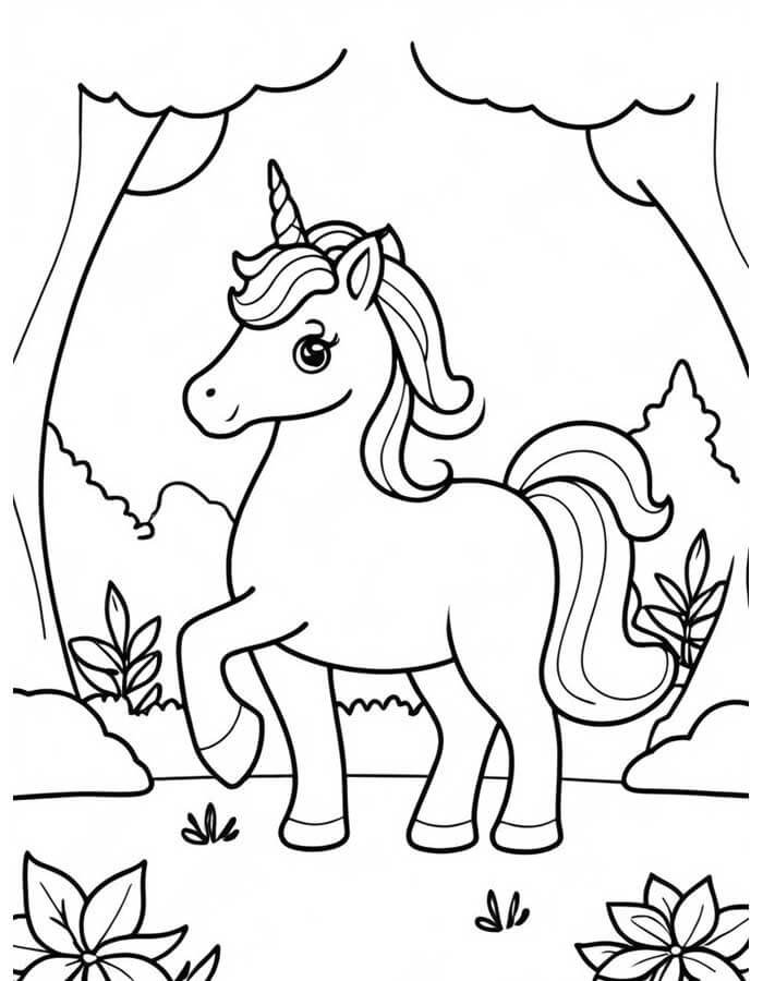 Desenho de Unicórnios para imprimir