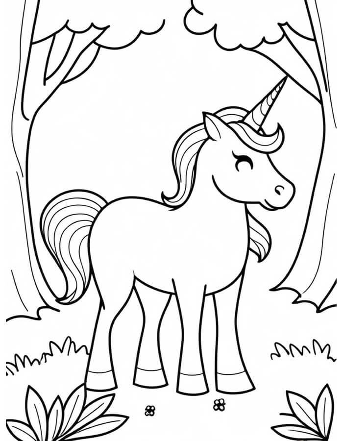 Desenho de Unicórnios para imprimir