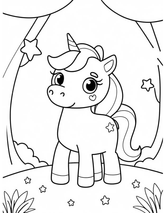 Desenho de Unicórnios para imprimir