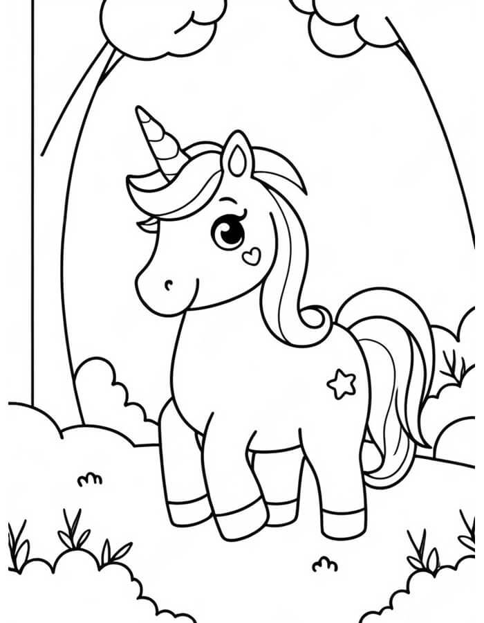 Desenho de Unicórnios para imprimir