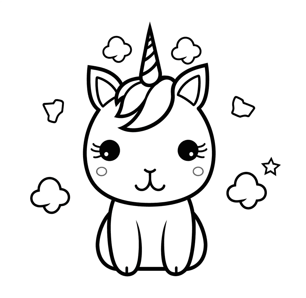 Desenho de Unicórnios para imprimir