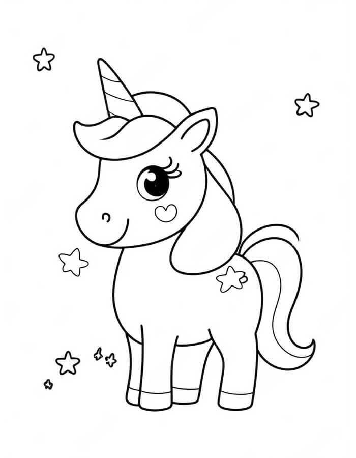Desenho de Unicórnios para imprimir