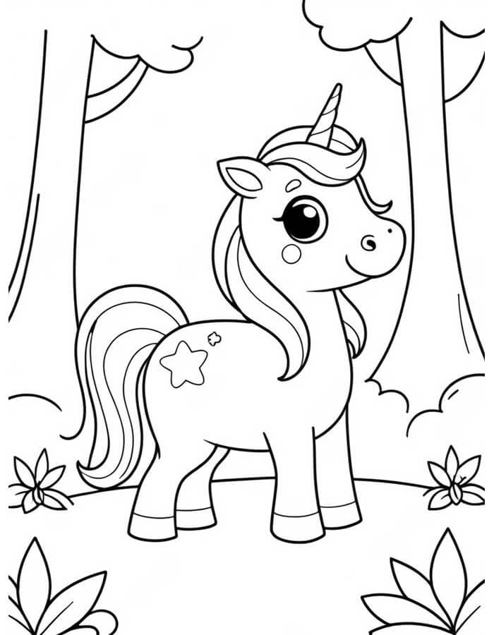 Desenho de Unicórnios para imprimir